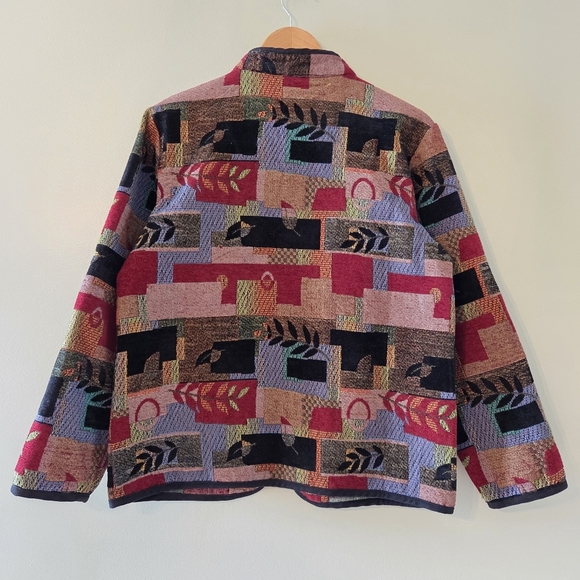 Traditions Artisan Jacket Colorful Tapestry Zip Front Coat Boho Patterned Size 8 - Picture 11 of 12